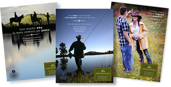 Hidden Meadow Ranch award winning ad designs