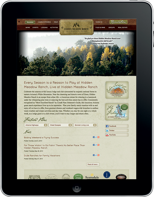 Hidden Meadow Ranch website design