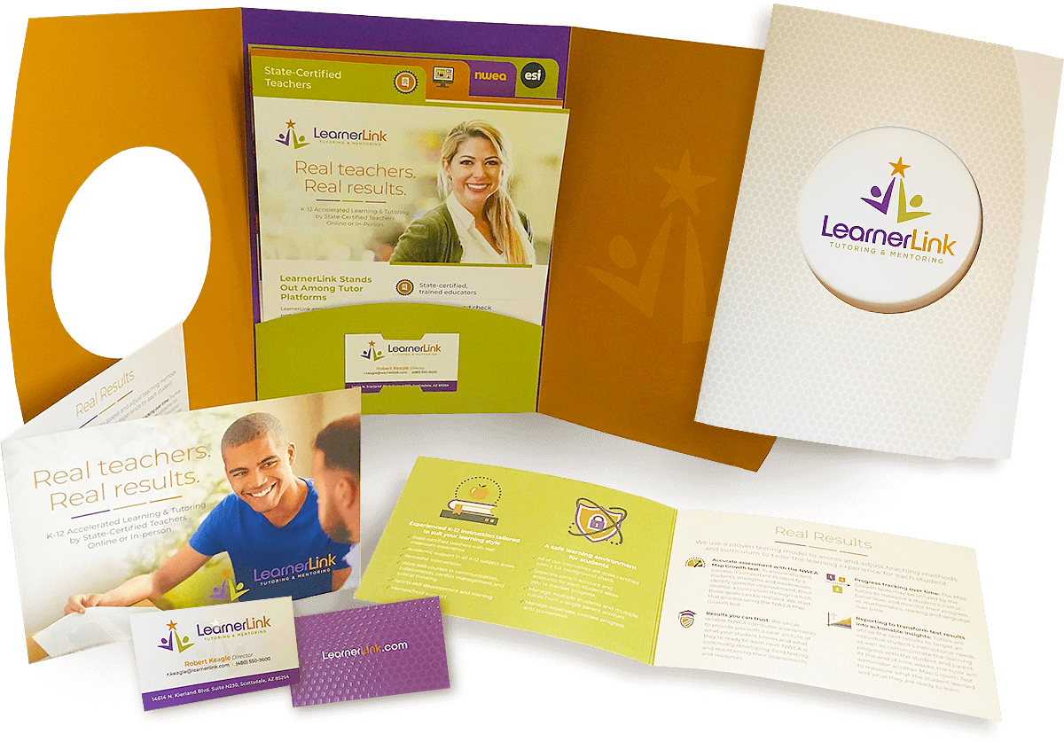 LearnerLink brochures, folders and ads