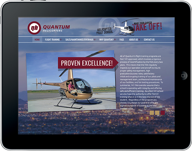 Quantum Helicopters website design